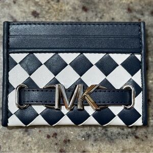 MICHAEL Michael Kors Black and White Checkered Card Holder